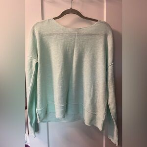 Mint green Eileen Fisher linen cotton boxy sweater S